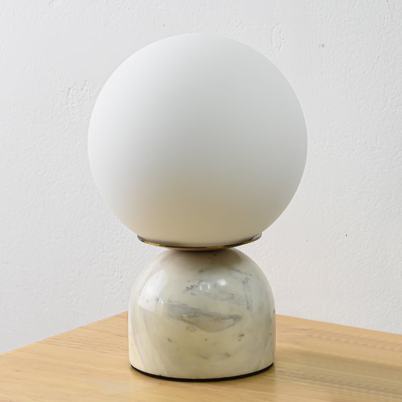 Elegant Marble Desk Lamp with Crystal Clear Glass Shade