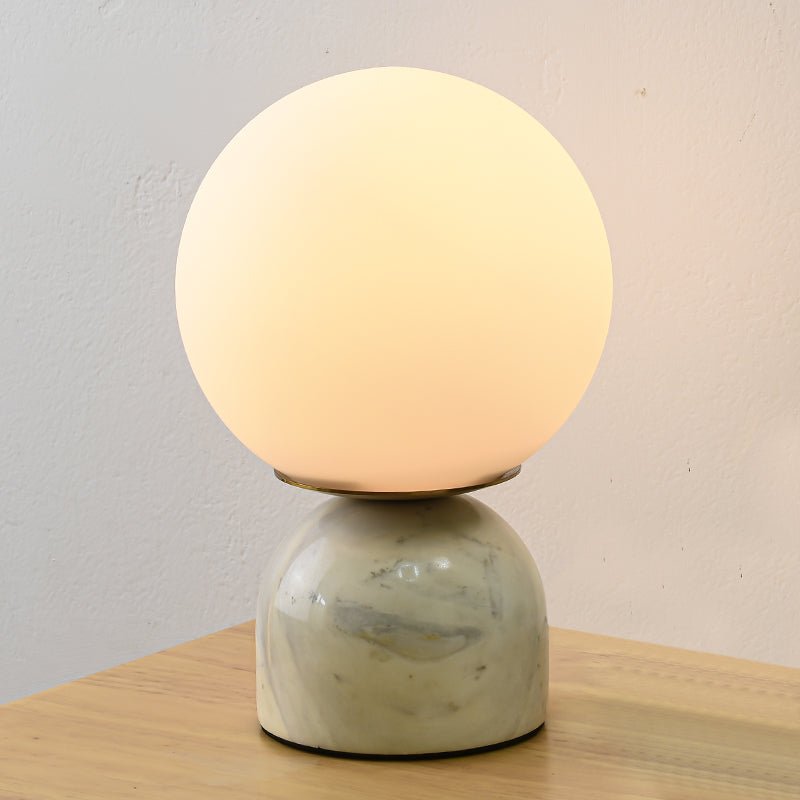 Elegant Marble Desk Lamp with Crystal Clear Glass Shade