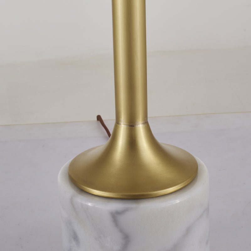 Marble Base Accent Lamp with Soft Weave Shade