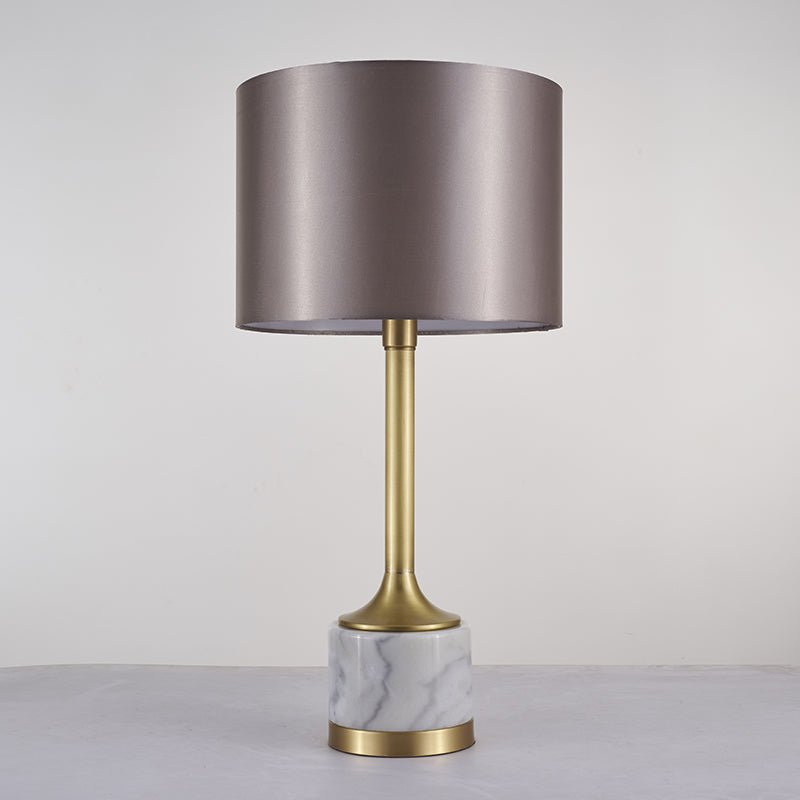 Marble Base Accent Lamp with Soft Weave Shade