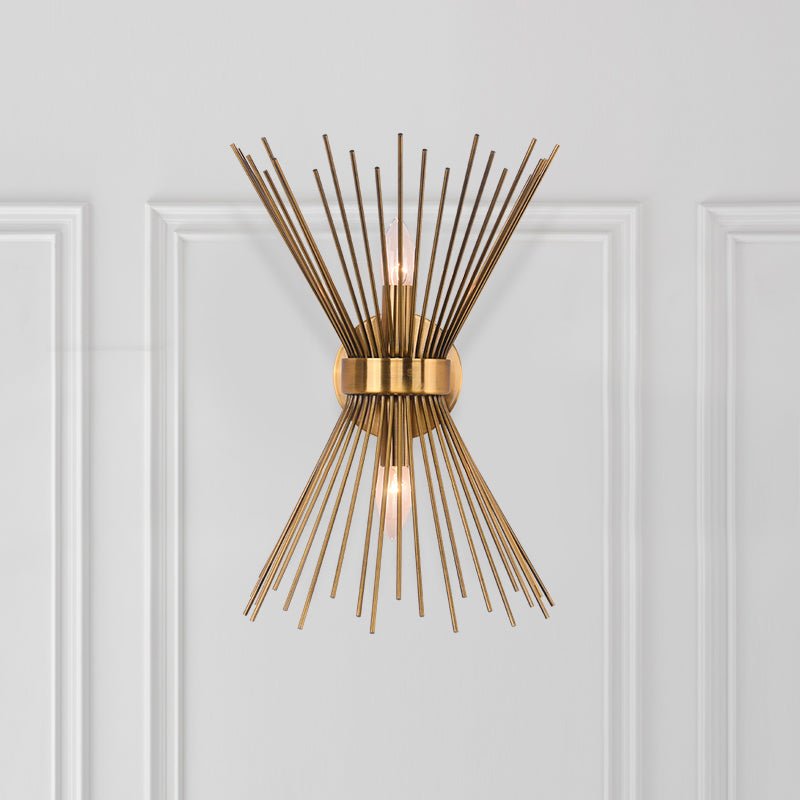 Vintage-Inspired Gold Burst Wall Lamp