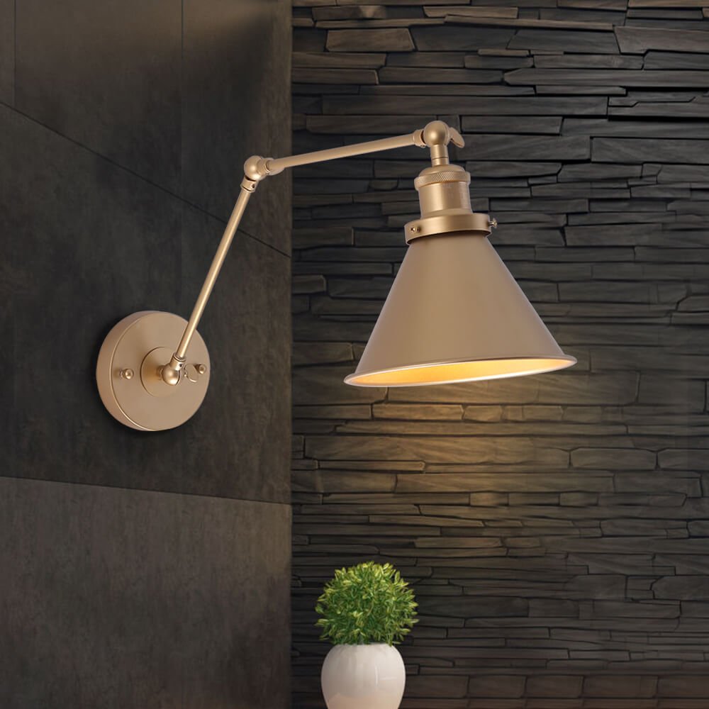 Adjustable Vintage Wall Light with Pivot Arm