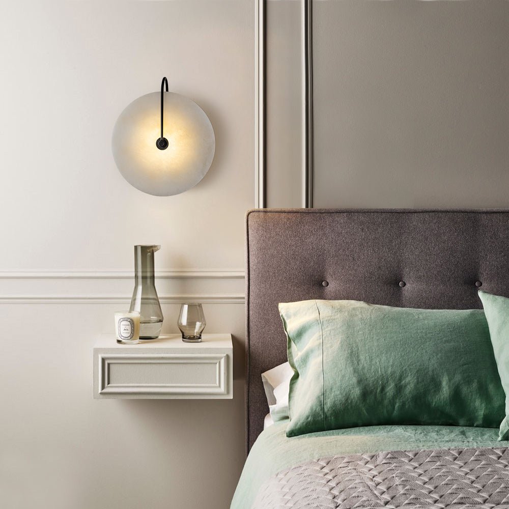 Mid-Century Wall Sconce with Marble Shade