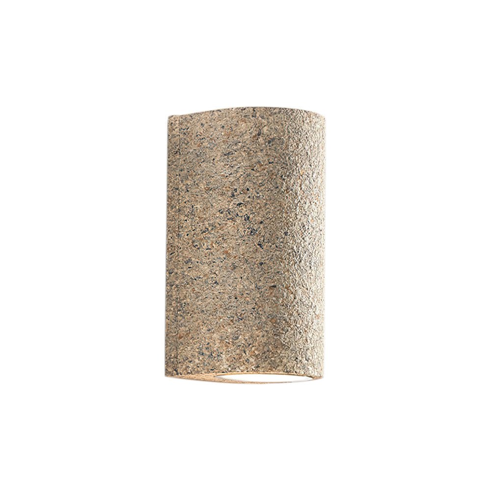 Contemporary Cylinder Design Stone Texture Wall Light