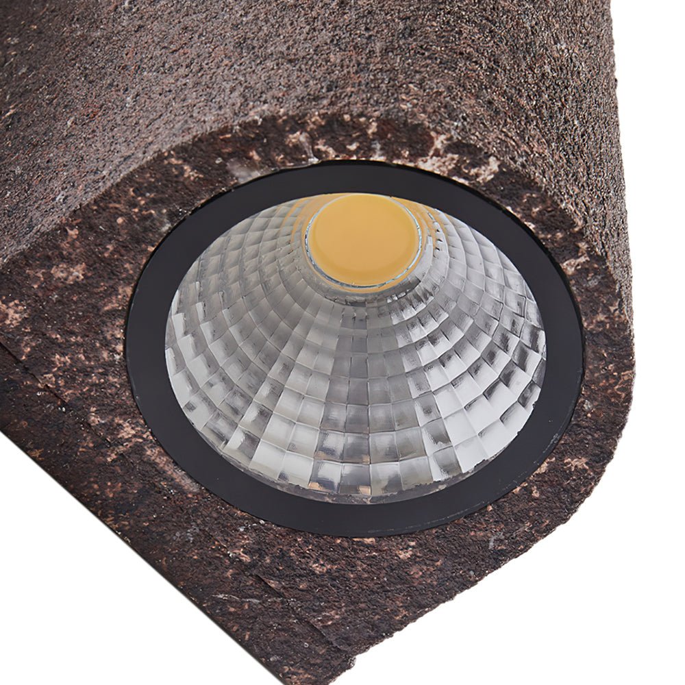 Contemporary Cylinder Design Stone Texture Wall Light