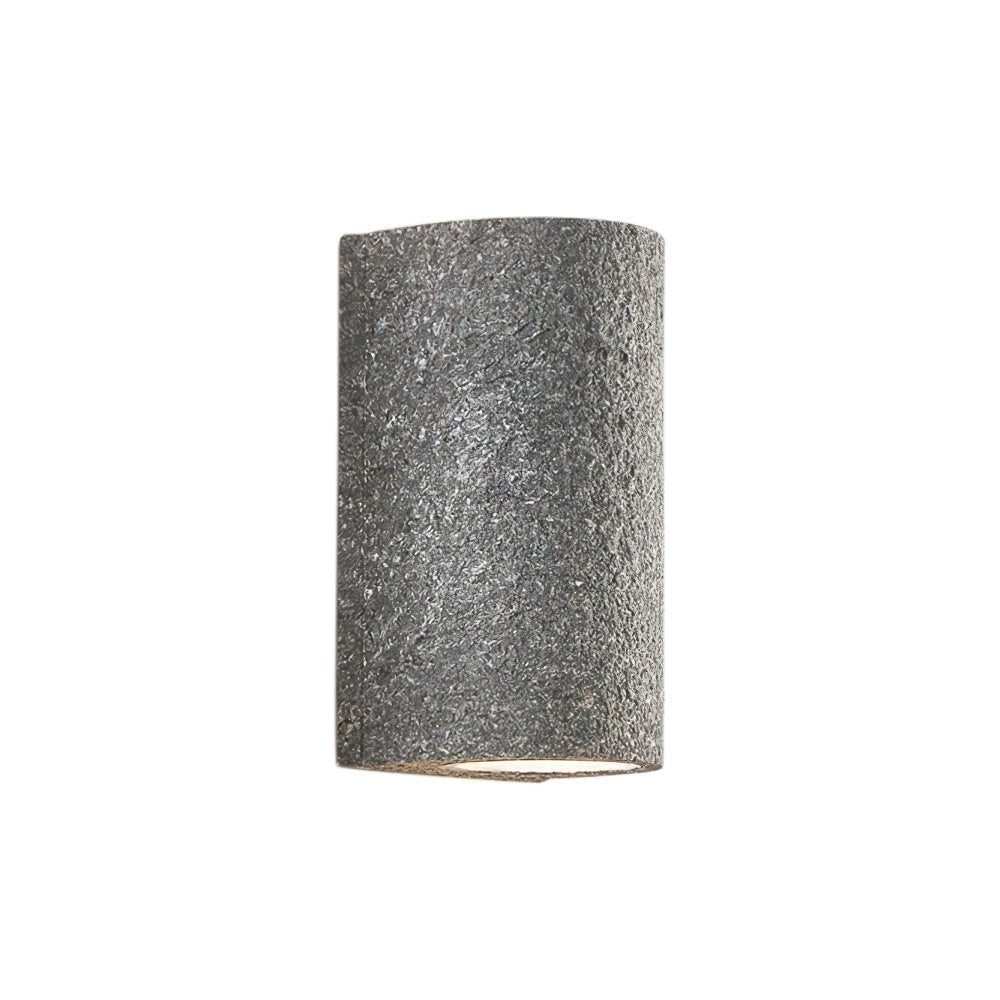 Contemporary Cylinder Design Stone Texture Wall Light