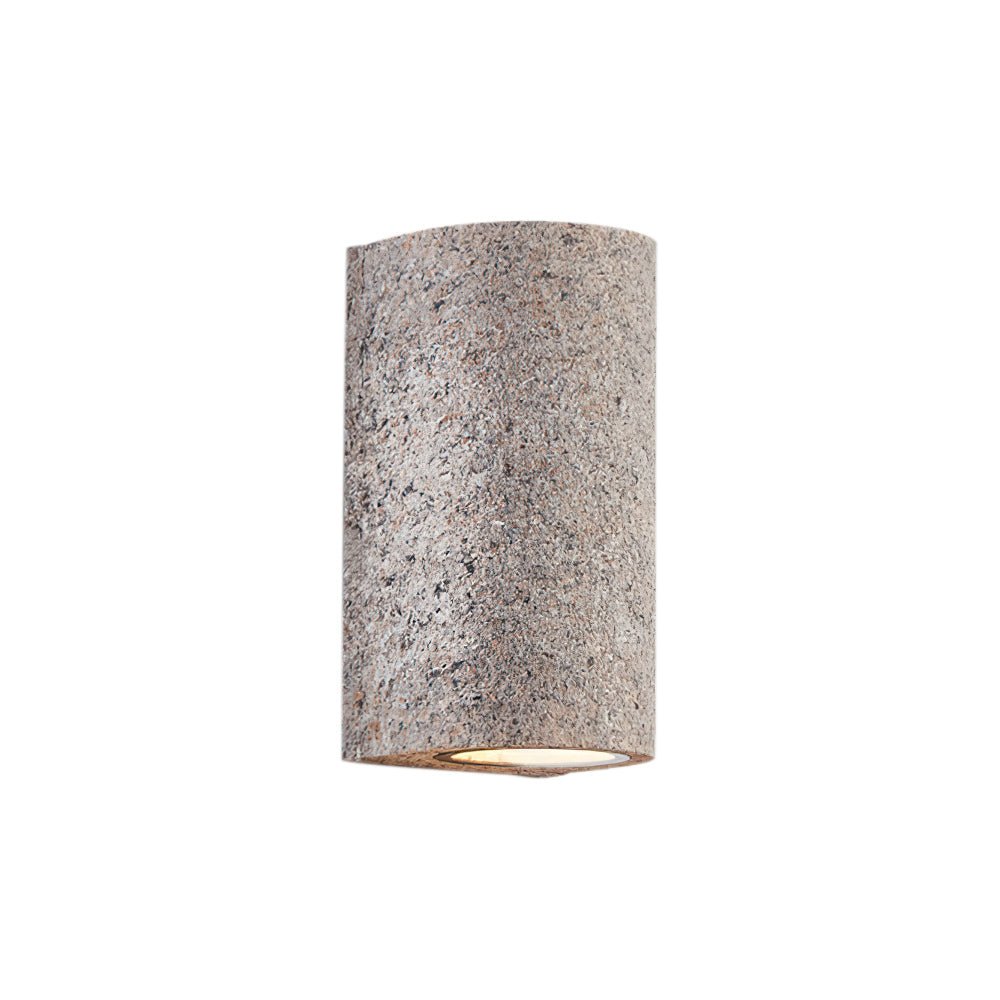 Contemporary Cylinder Design Stone Texture Wall Light
