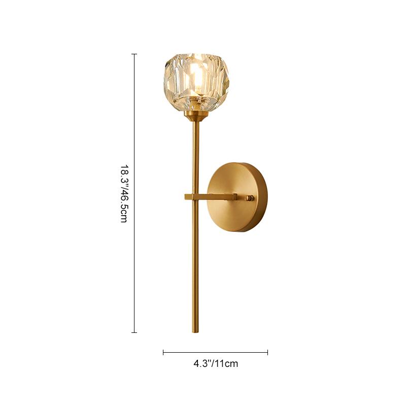Elegant Crystal-Cut Needle Wall Light