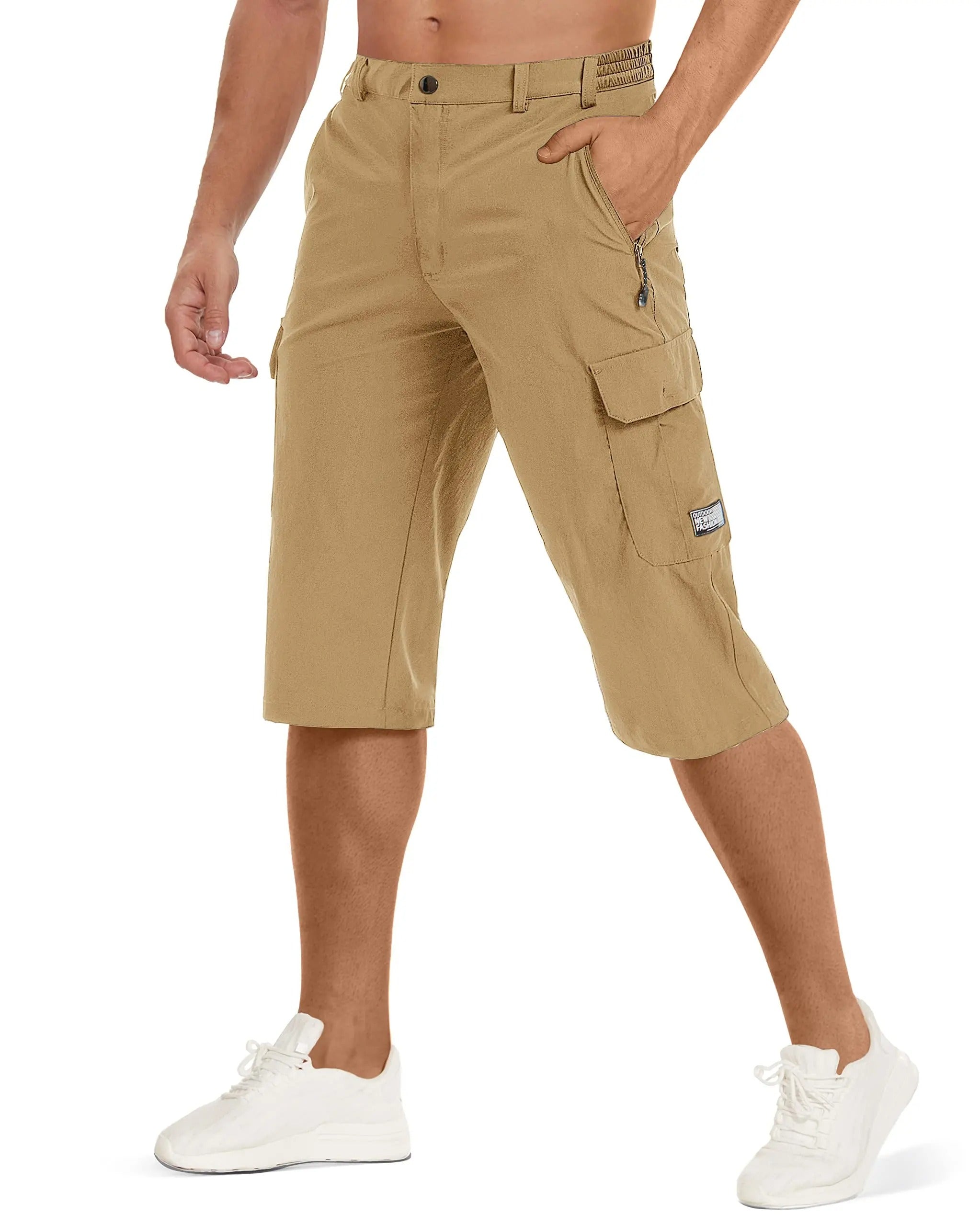 Men's Knee Length Straight Leg Cargo Shorts | Low Waist