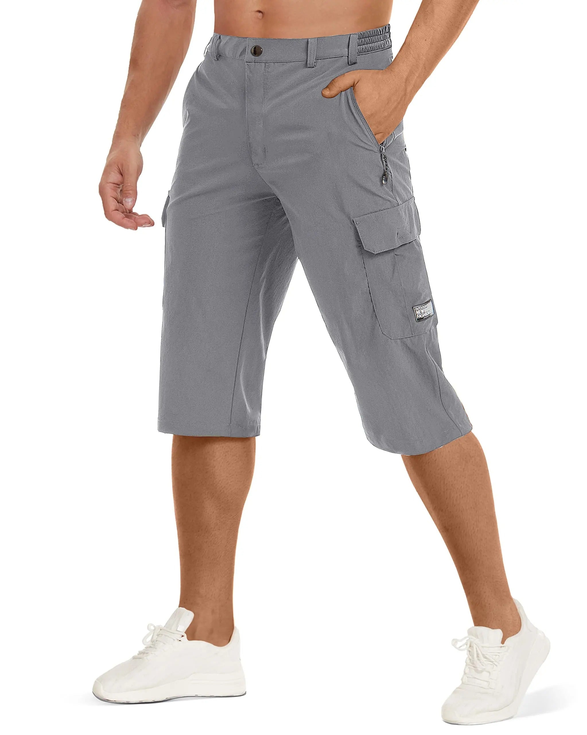 Men's Knee Length Straight Leg Cargo Shorts | Low Waist