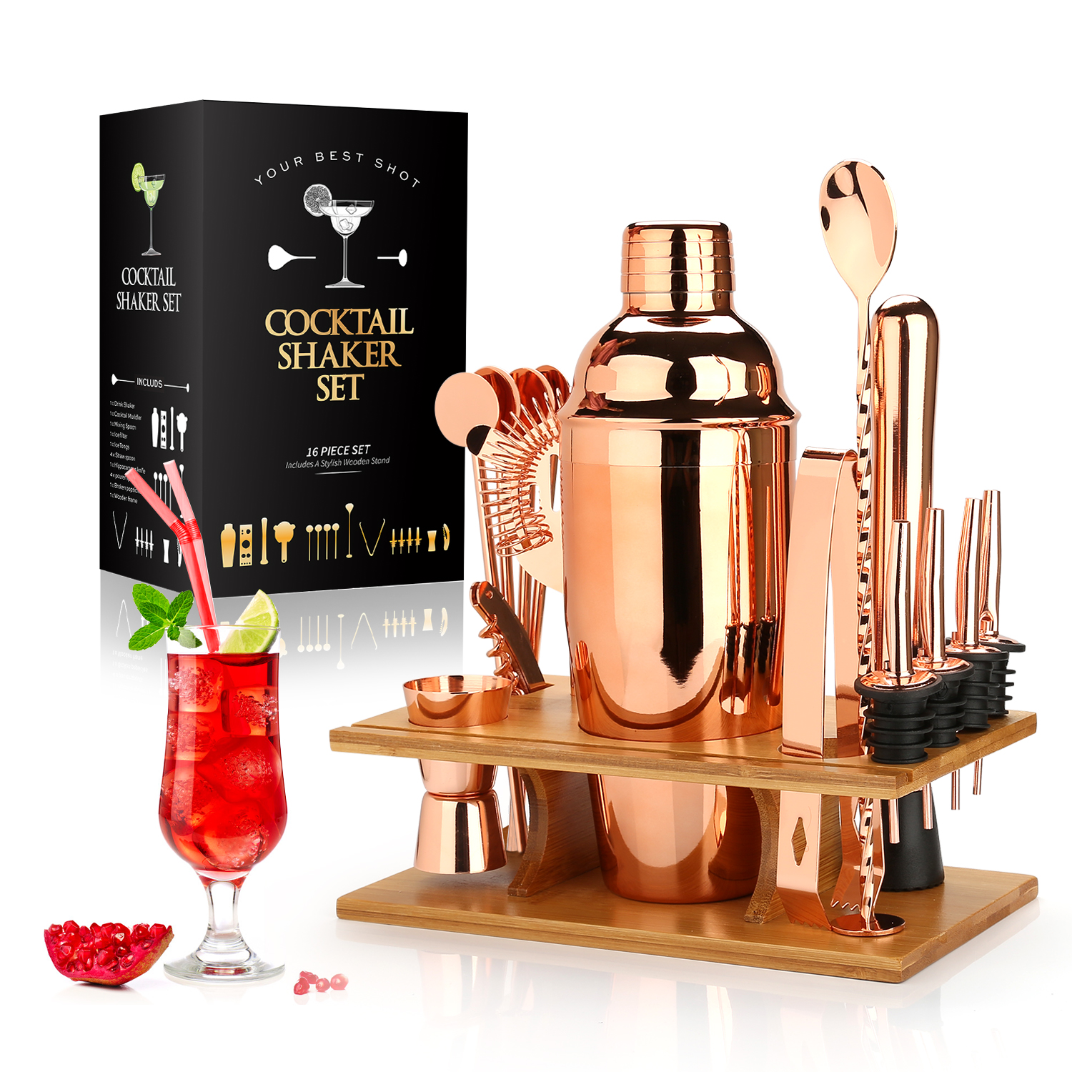 Complete Cocktail Set for Home – Premium Bar Accessories for Hobby Bartenders