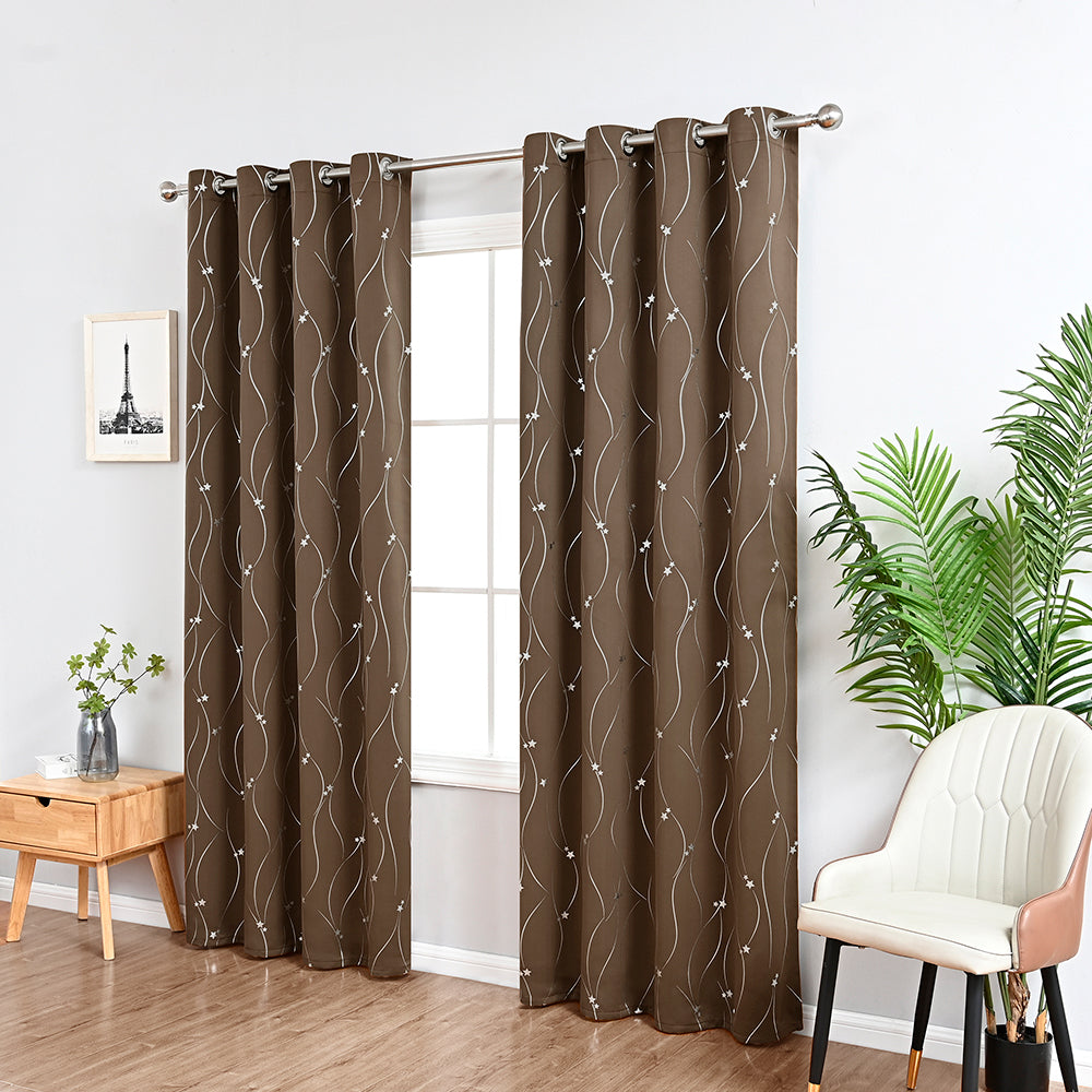 Thermal Curtains with Star Pattern – Light-Blocking Thermal Insulation Curtains for Bedrooms