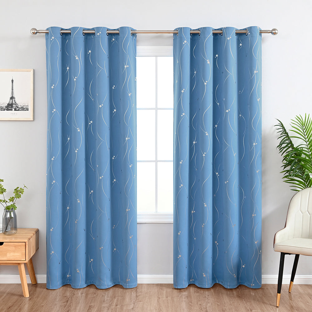 Thermal Curtains with Star Pattern – Light-Blocking Thermal Insulation Curtains for Bedrooms