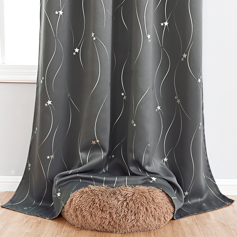 Thermal Curtains with Star Pattern – Light-Blocking Thermal Insulation Curtains for Bedrooms