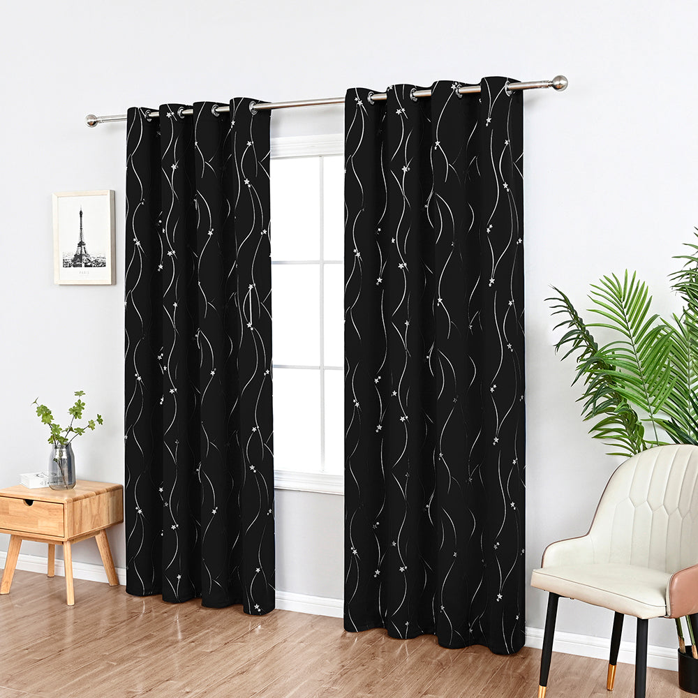 Thermal Curtains with Star Pattern – Light-Blocking Thermal Insulation Curtains for Bedrooms