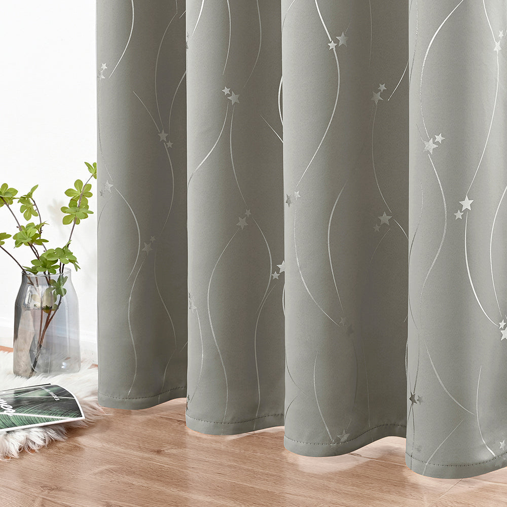 Thermal Curtains with Star Pattern – Light-Blocking Thermal Insulation Curtains for Bedrooms