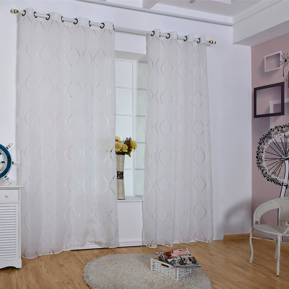 Modern Voile Curtain with Bubble Pattern – Transparent Curtain for Stylish Window Decoration