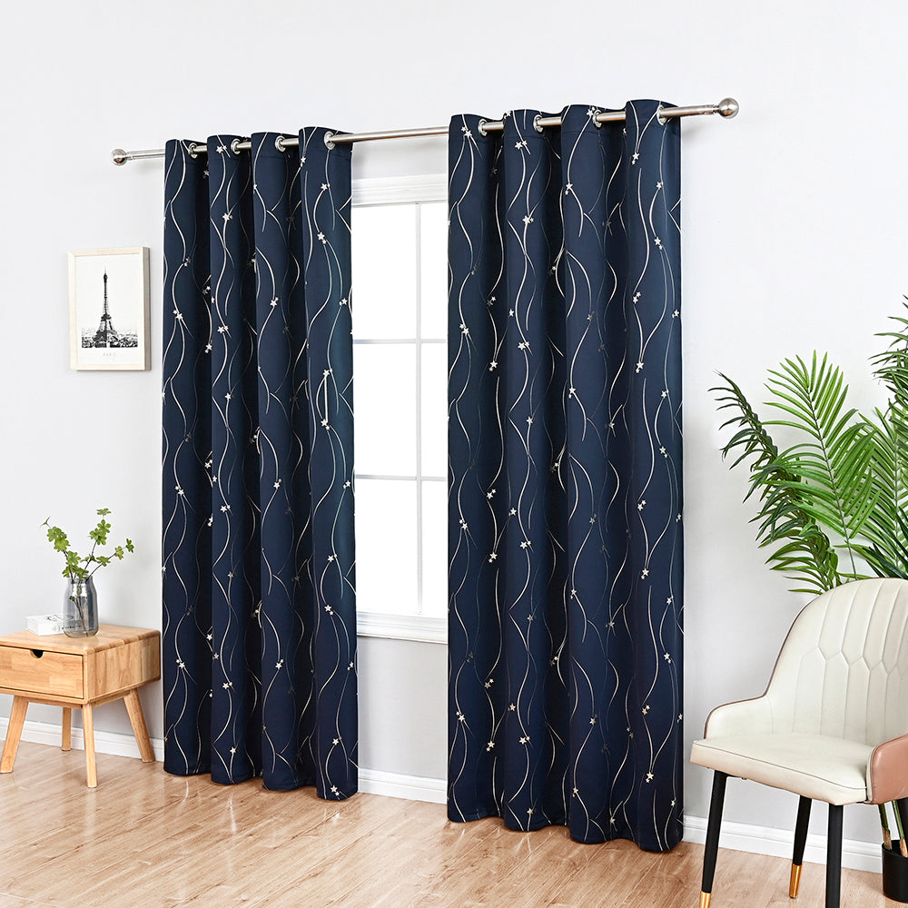 Thermal Curtains with Star Pattern – Light-Blocking Thermal Insulation Curtains for Bedrooms