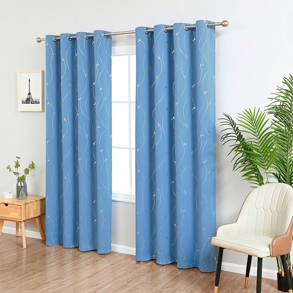 Thermal Curtains with Star Pattern – Light-Blocking Thermal Insulation Curtains for Bedrooms