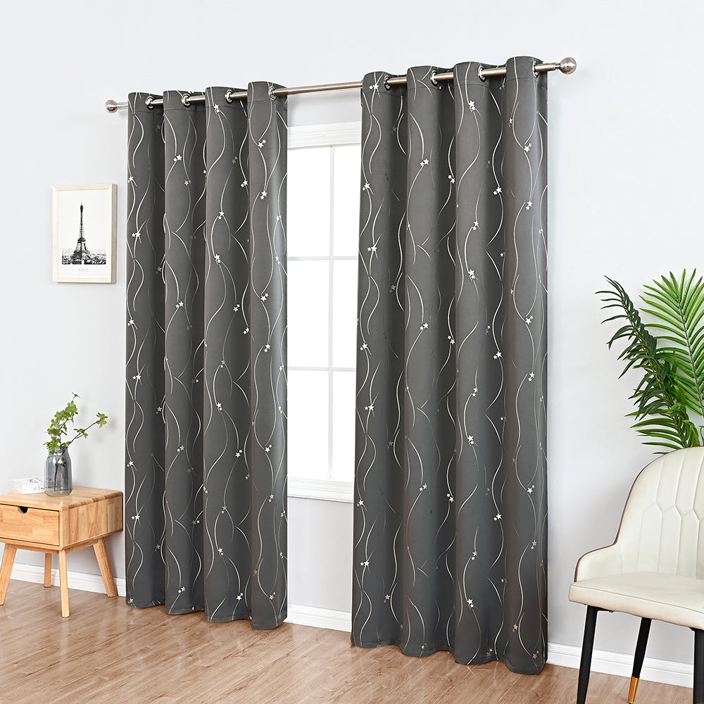 Thermal Curtains with Star Pattern – Light-Blocking Thermal Insulation Curtains for Bedrooms