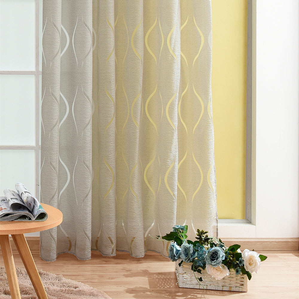 Modern Voile Curtain with Bubble Pattern – Transparent Curtain for Stylish Window Decoration