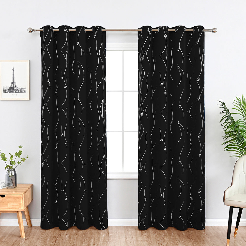 Thermal Curtains with Star Pattern – Light-Blocking Thermal Insulation Curtains for Bedrooms