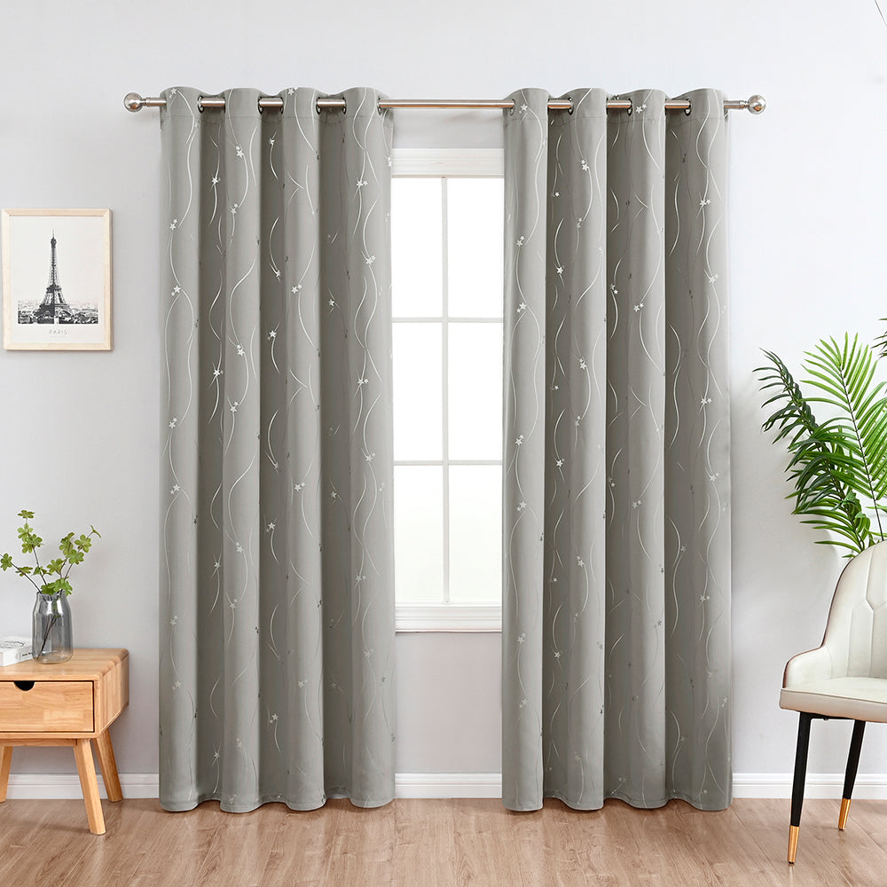 Thermal Curtains with Star Pattern – Light-Blocking Thermal Insulation Curtains for Bedrooms