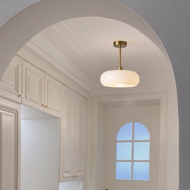 Amber Glow Round Glass Ceiling Light