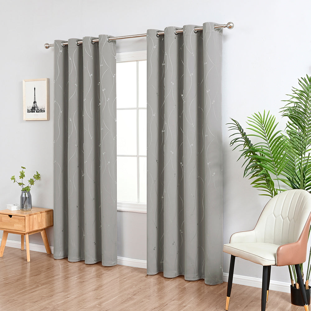 Thermal Curtains with Star Pattern – Light-Blocking Thermal Insulation Curtains for Bedrooms