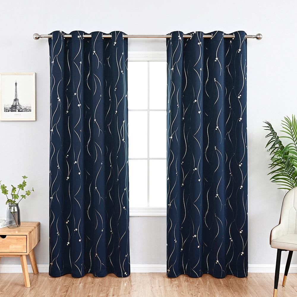 Thermal Curtains with Star Pattern – Light-Blocking Thermal Insulation Curtains for Bedrooms