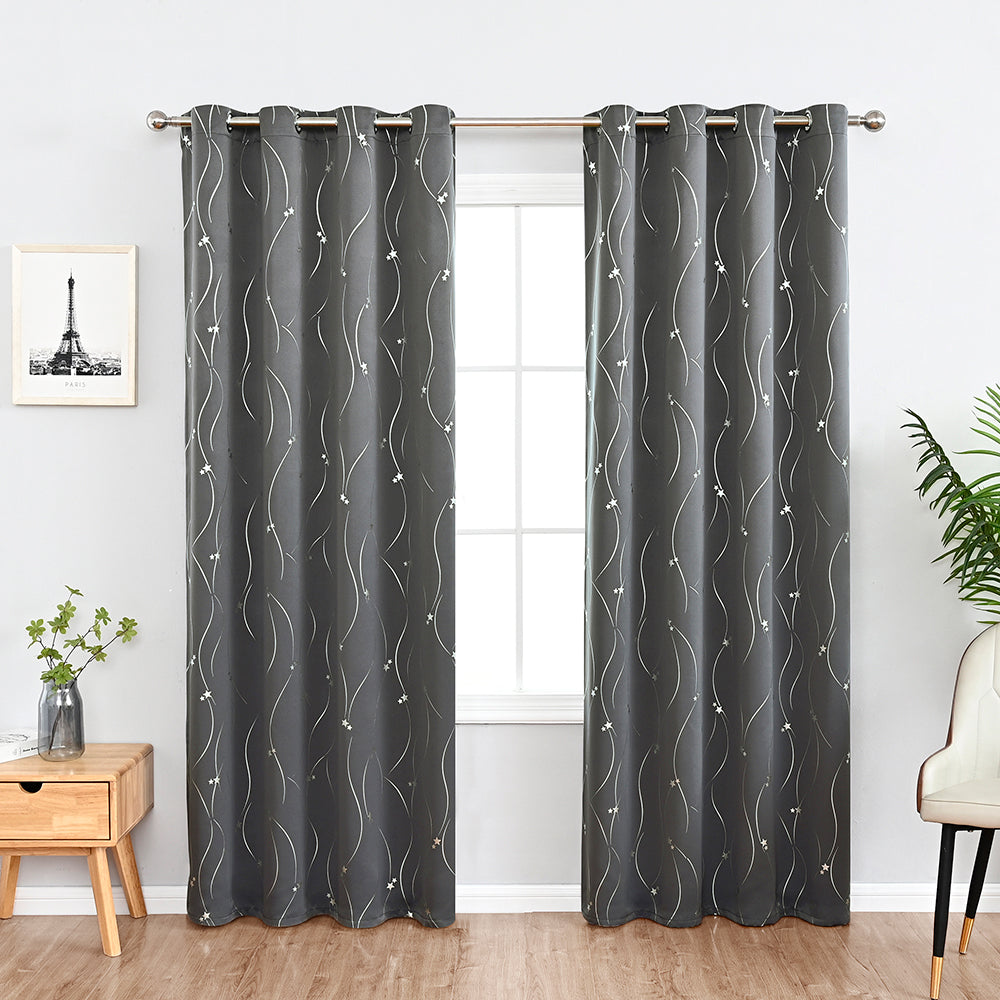 Thermal Curtains with Star Pattern – Light-Blocking Thermal Insulation Curtains for Bedrooms