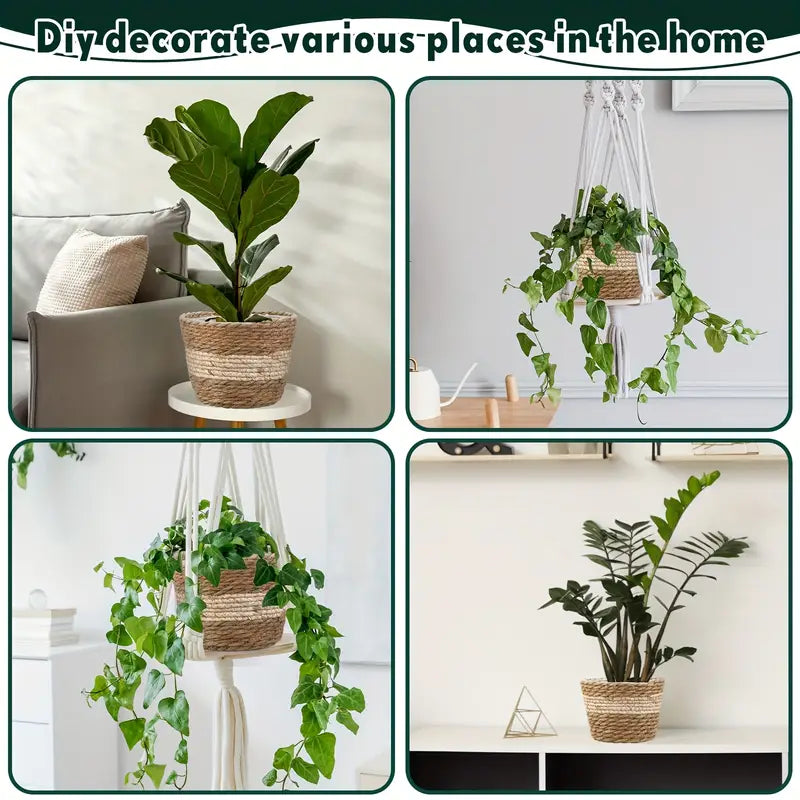Handcrafted Trio Seagrass Planters