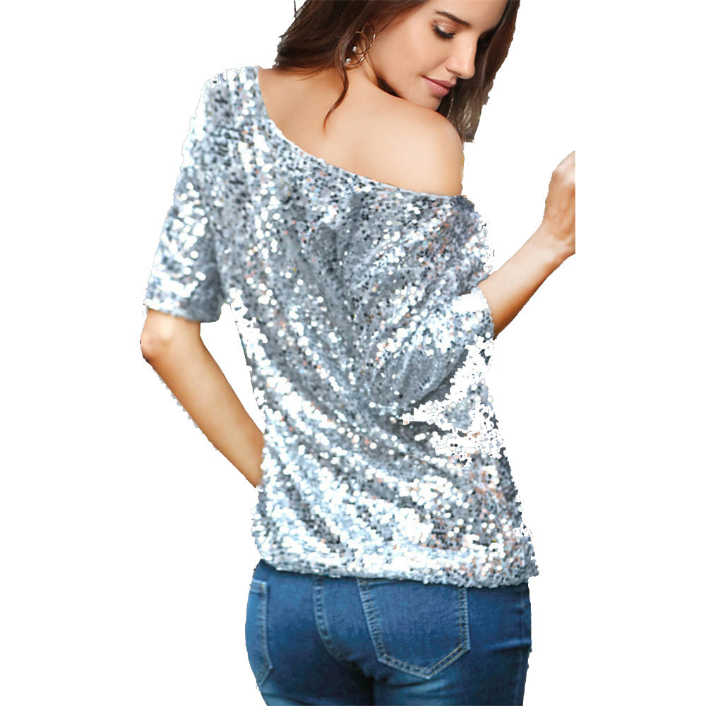 Women's Off the Shoulder Sequin Blouse | New Year