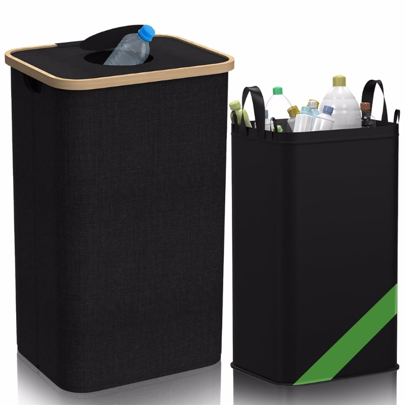 Foldable Dual-Use Storage Bag for Recycling & Bottle Storage