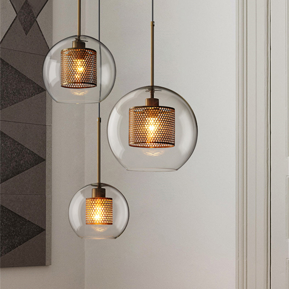 Smoked Glass Globe Pendant Lights