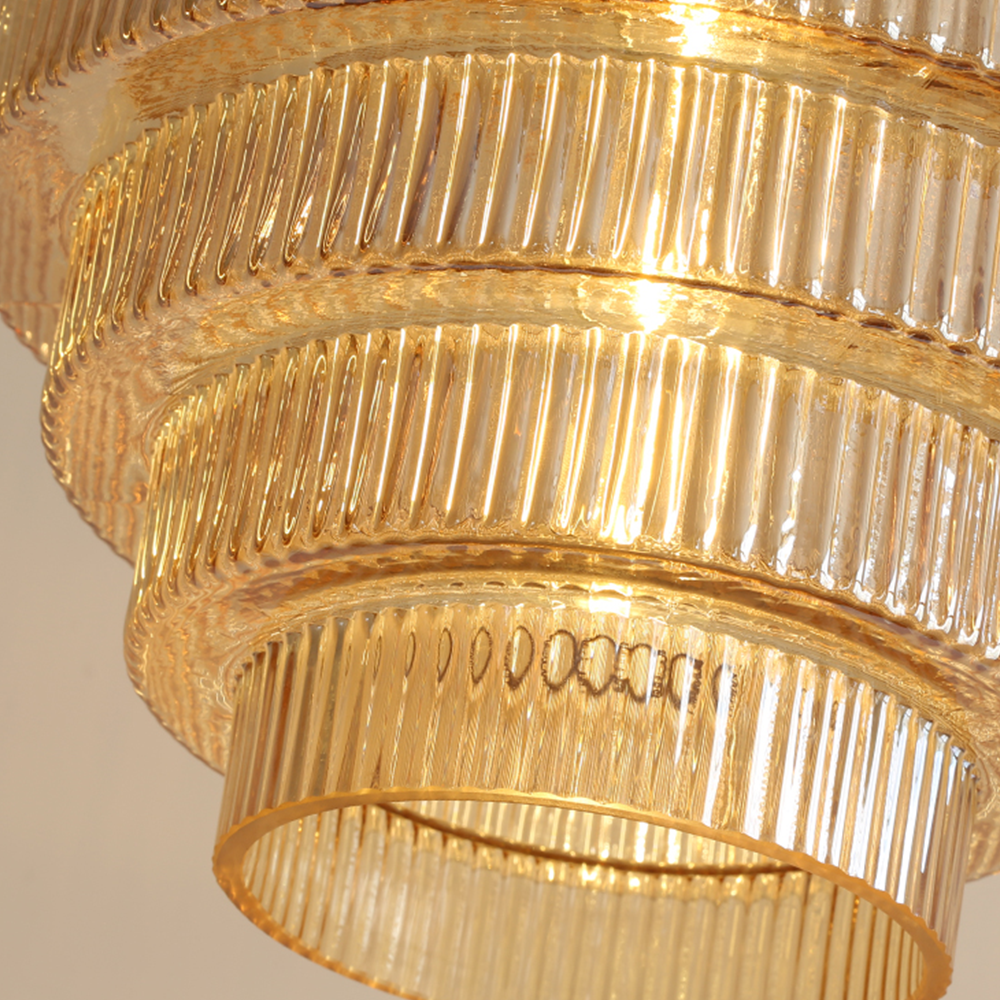 Vintage Fluted Glass Pendant Lights