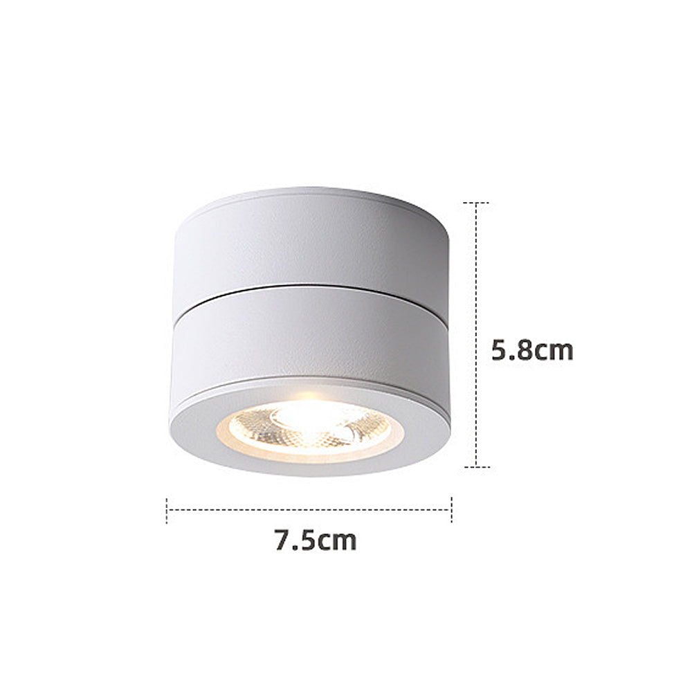 Round Foldable LED Spot Ceiling Light – Adjustable Surface-Mounted Ceiling Spotlight for Hallway and Living Room