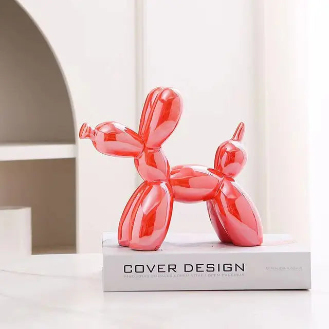 Balloon Dog Sculpture Decorative Figure, Modern Design for Living and Working Spaces