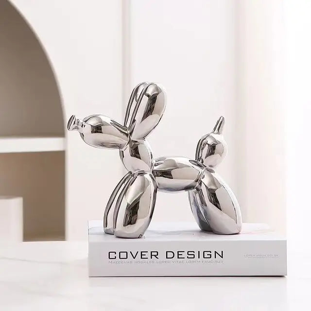 Balloon Dog Sculpture Decorative Figure, Modern Design for Living and Working Spaces