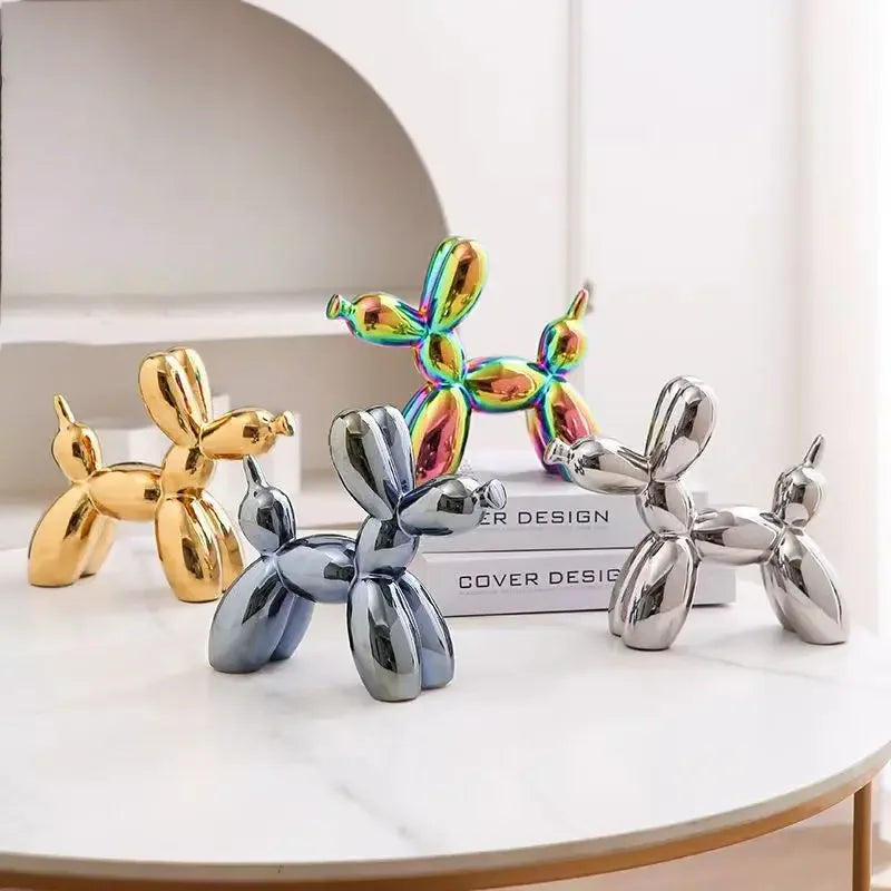 Balloon Dog Sculpture Decorative Figure, Modern Design for Living and Working Spaces