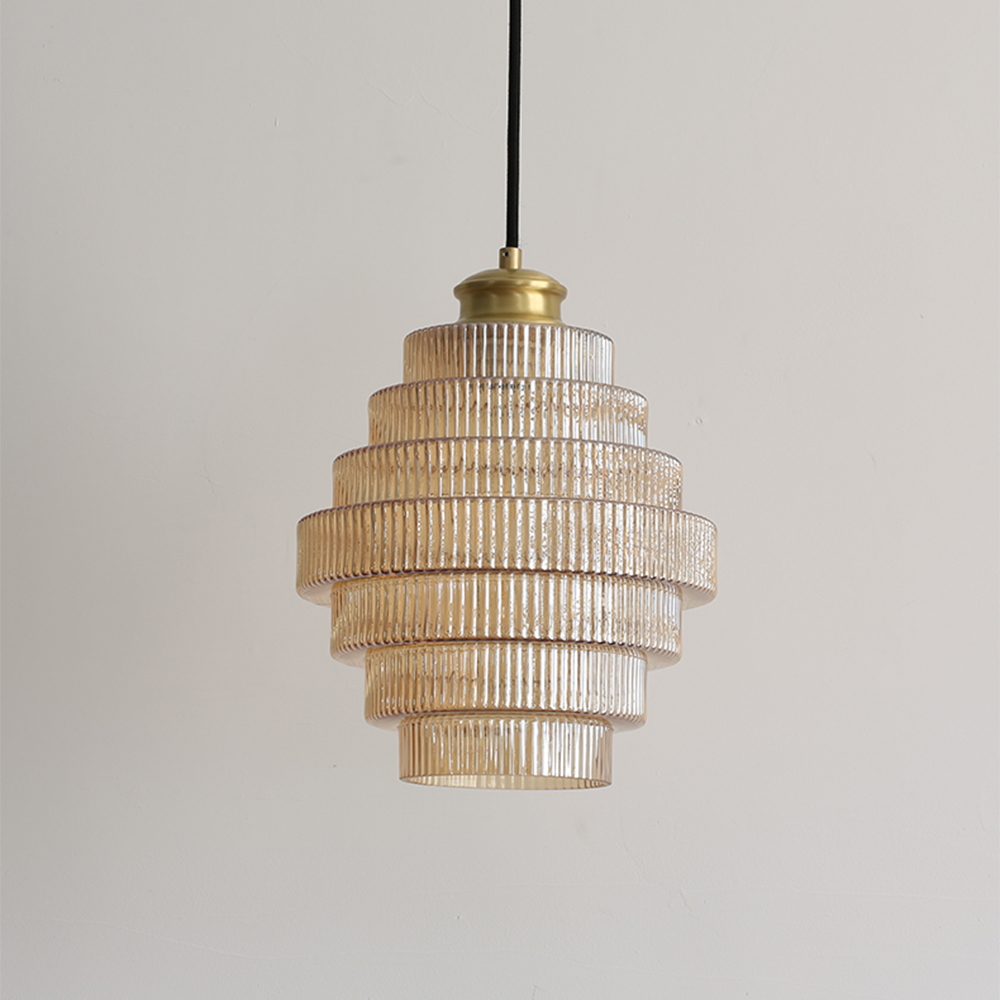 Vintage Fluted Glass Pendant Lights