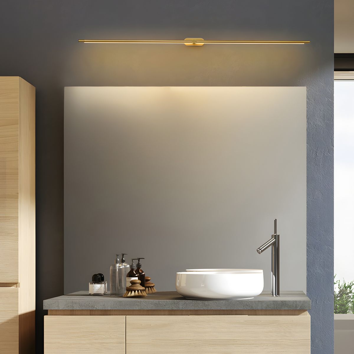 Sleek Brushed Bathroom Wall Lights