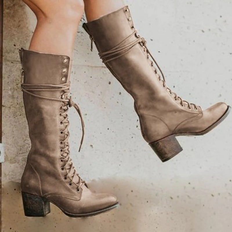 Women's Zipper Heeled Boots | Pointed