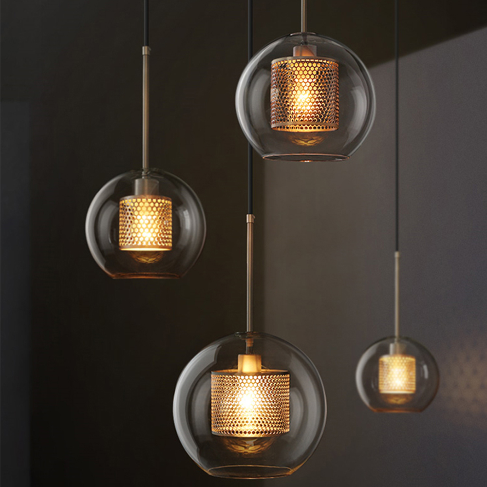 Smoked Glass Globe Pendant Lights