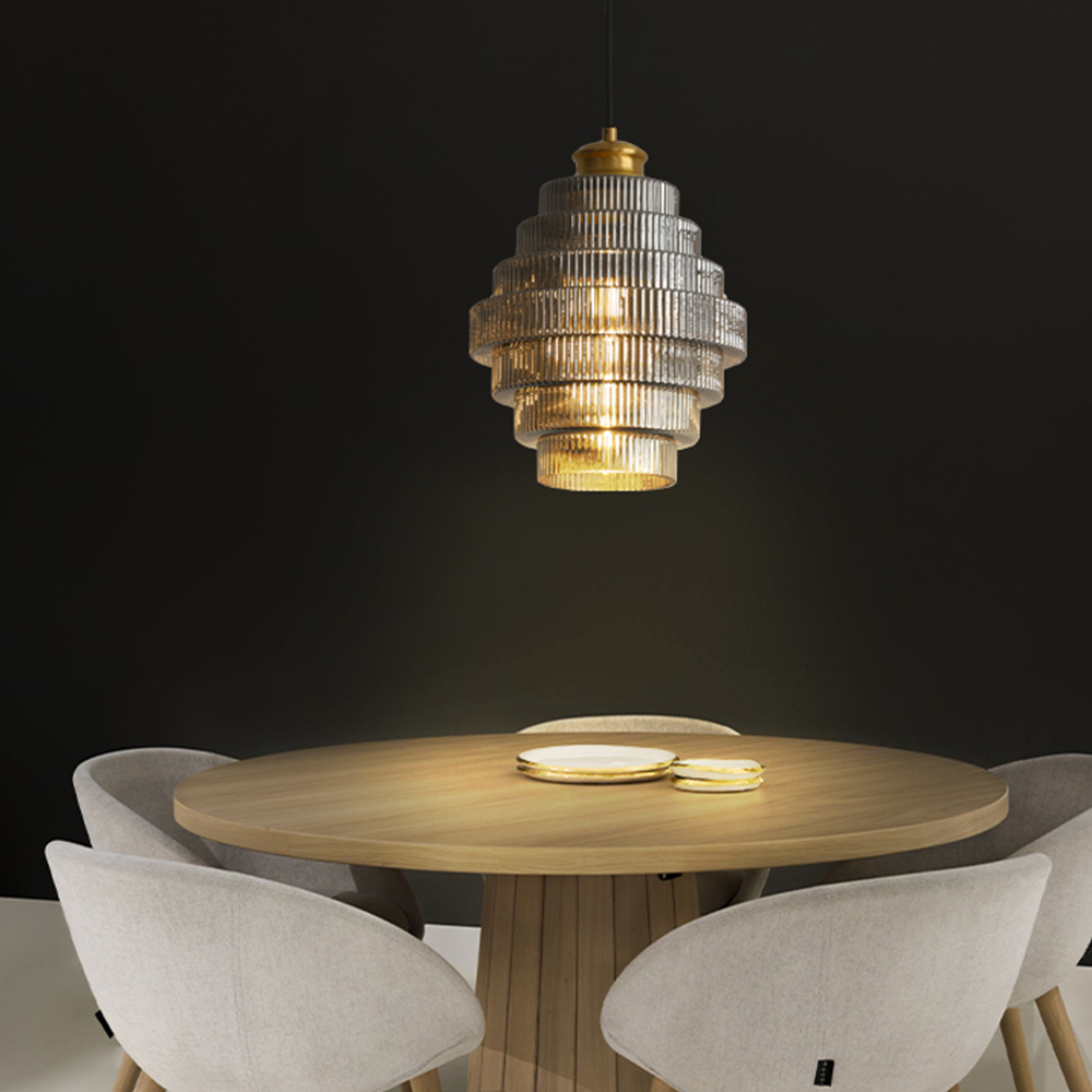 Vintage Fluted Glass Pendant Lights