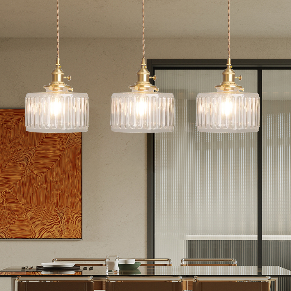 Glass Veil Pendant Light with Timeless Cut Design
