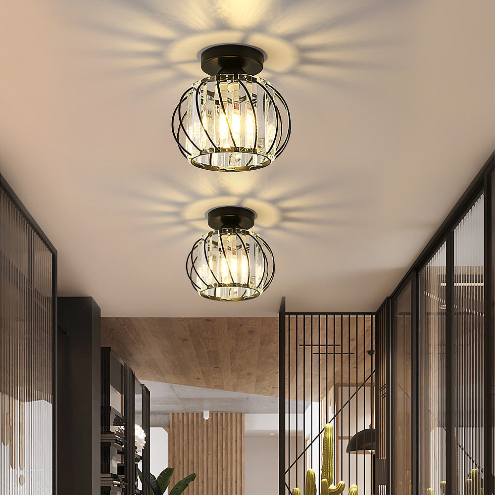 Set of 2 Modern Glass Ceiling Corridor Lights
