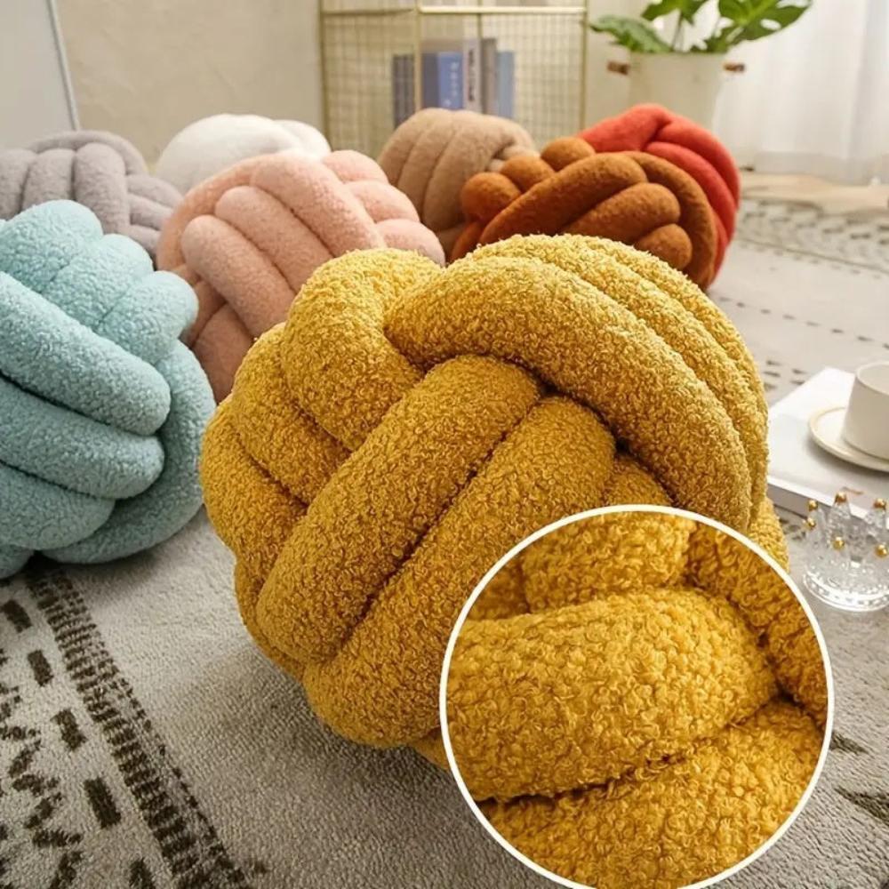 Textured Round Knotted Cushion