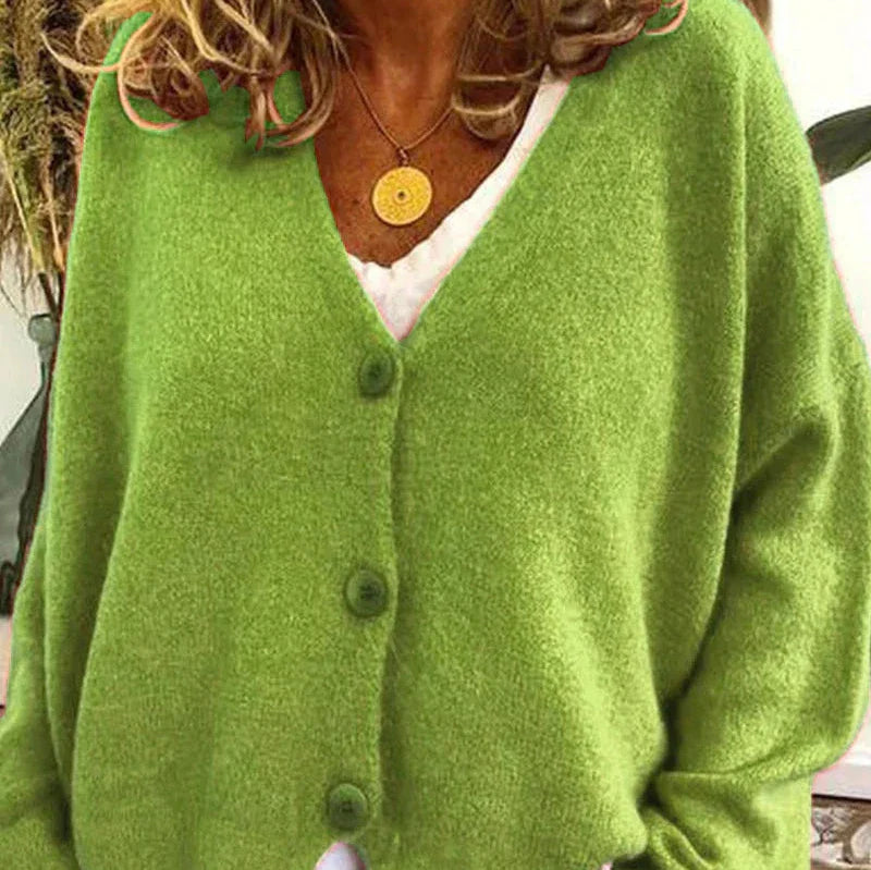 Women's V Neck Cardigan | Long Sleeve