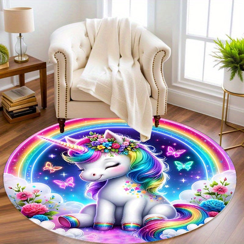 Colourful Unicorn Rug for Kids' Room – Non-Slip Rug for Fun and Comfort